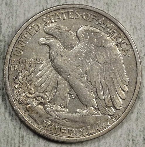 1917-S Reverse Walking Liberty Half Dollar, Extremely Fine+, Discounted   0424-20
