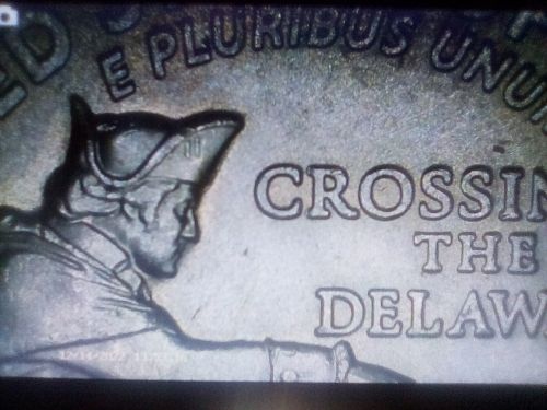 2021P quarter Washington crossing the Delaware die chip on hat