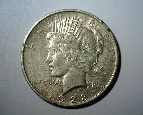 1923 D   SILVER  PEACE DOLLAR   ABOUT UNCIRCULATED  NO RESERVE!!!!