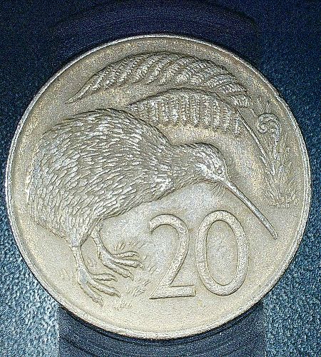 NEW ZEALAND COIN, 20 CENTS 1969