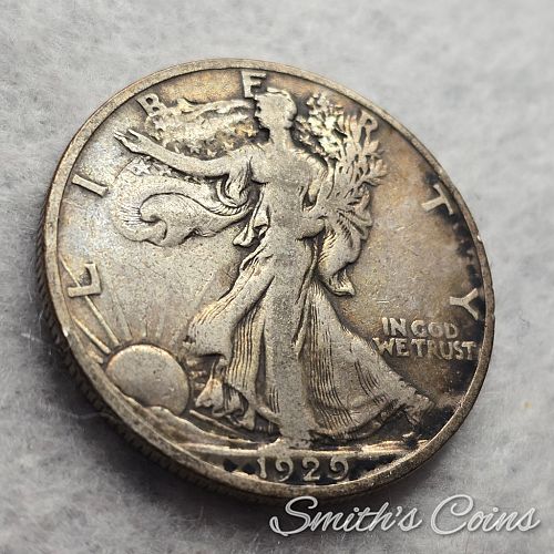 1929 S ~ Walking Liberty Half Dollar ~ Fine