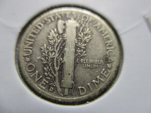 1938-D  Mercury Dime.  Item: 10 M38D-14.