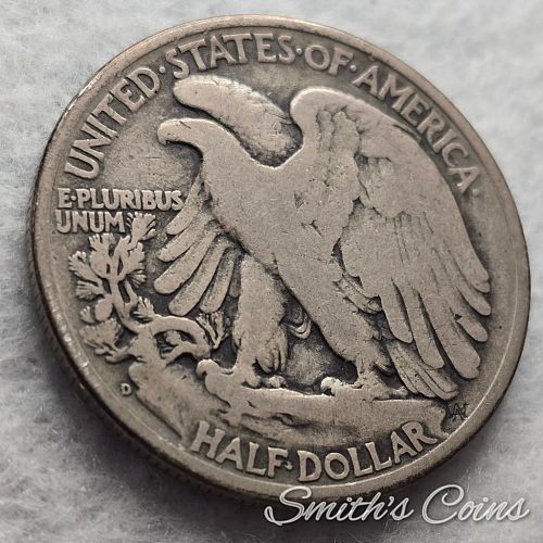 1938 D ~ Walking Liberty Half Dollar ~ VG