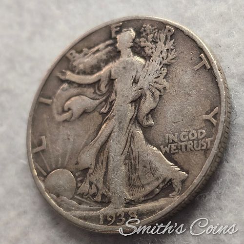 1938 D ~ Walking Liberty Half Dollar ~ Fine