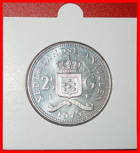 Ⰶ WITH ARUBA (1978-1980): NETHERLANDS ANTILLES★2 1/2 GULDENS 1979 JULIANA (1948-1980)