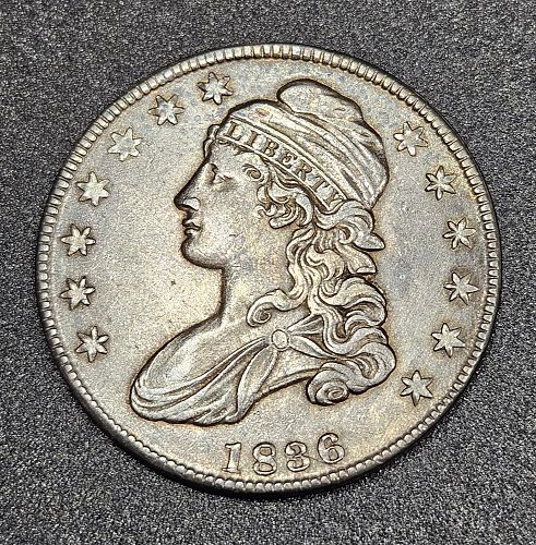 Nicely Toned 1836 Capped Bust Half Dollar XF45