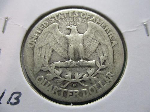 1941-D  Washington Quarter.  Item:25 W41D-08.