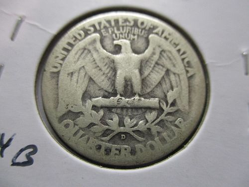 1943-D  Washington Quarter.  Item: 25 W43D-08.