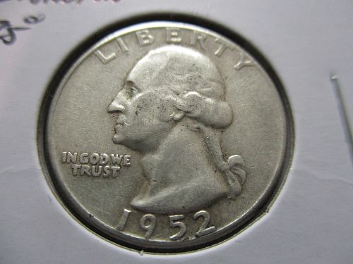 1952  Washington Quarter.  Item: 25 W52-08.