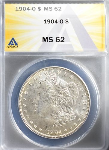 1904-O Morgan Dollar MS62 No Toning but Hi-Luster Minimal bag marks
