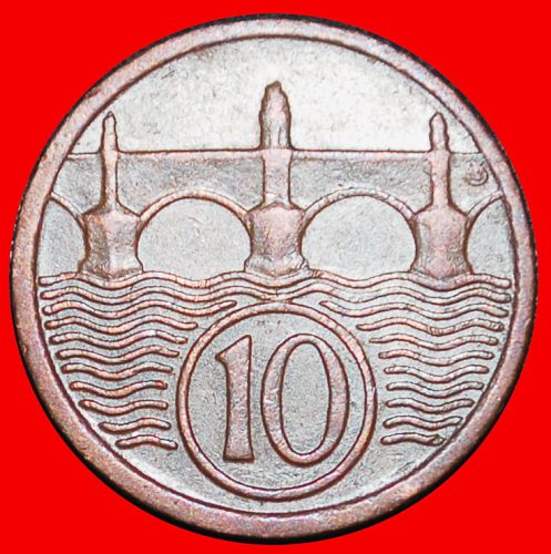 Ⰶ BRIDGE (1922-1938): CZECHOSLOVAKIA ★ 10 HELLERS 1929 LION RARE!