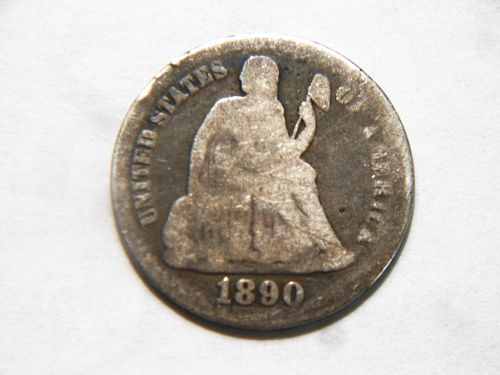 1890-P Silver Seated Liberty Dime