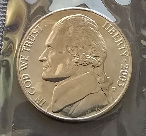 2003-P Jefferson Nickel - BU in Original Mint Cello (J42)