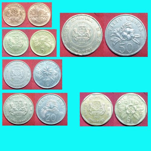 Singapore 2nd series 1 Cent to $ 1 Dollar - 6 pieces 1990
