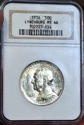 MS-66 -1936 Lynchburg, Virginia, Sesquicentennial Half Dollar NGC - 20,000 minted