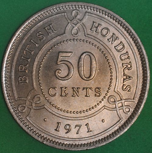 1971 British Honduras 50 Cents UNC