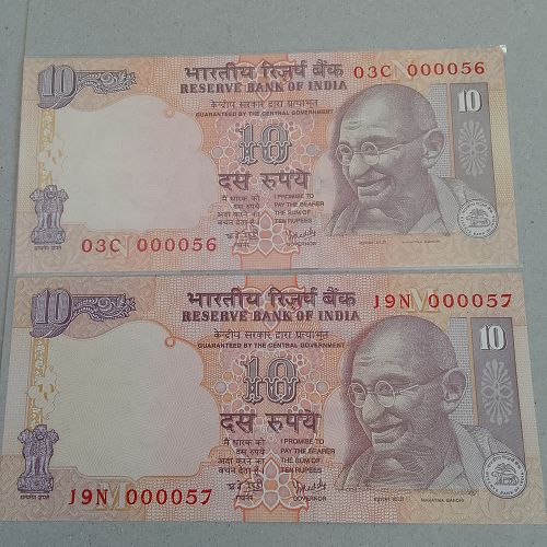 000056   and   57.....INDIA UNC  NOTES