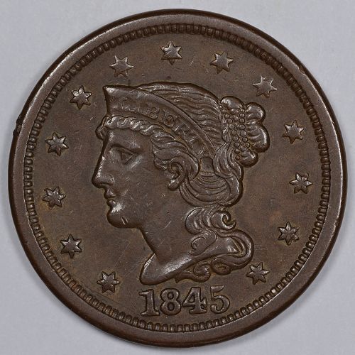 1845 Braided Hair Large Cent