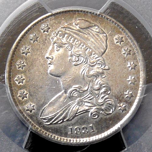 Super attractive 1831 Bust Quarter, Large Letters, AU - details cleaned.