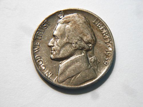 1939-S Jefferson Nickel with a Retained Cud Error