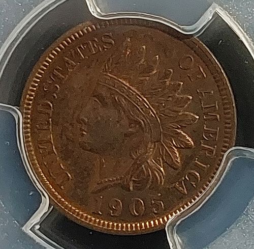 1905 PROOF Indian Head 1c Coin Graded PCGS PR63 RB Slabbed Sweet PF63 Low Mintage