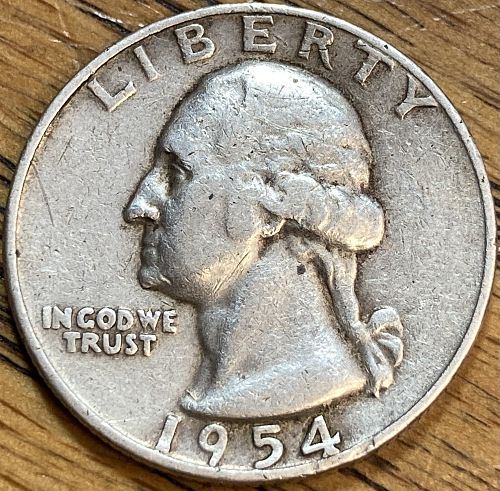 1954D Washington quarter in VERY FINE condition