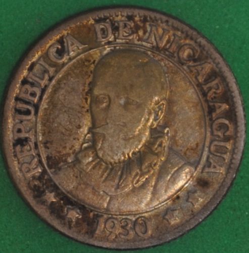 1930 Nicaragua 10 Centavos F-VF