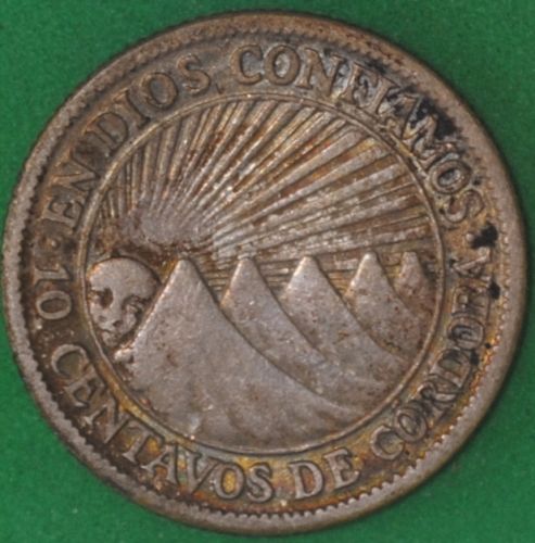 1930 Nicaragua 10 Centavos F-VF