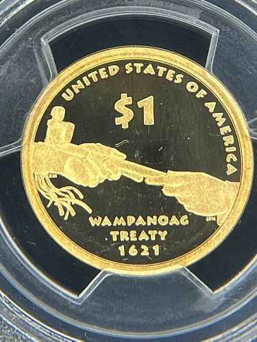 2011-S PCGS PR69 DCAM - First Strike Flag Label - Wampanoag Treaty - NA Dollar