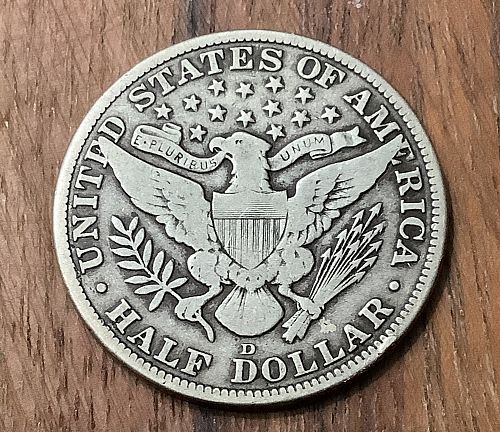 1913-D Barber Half Dollar VG+ Full Rims Partial 7 Letter LIBERTY Tough Date!