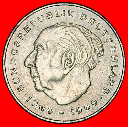 Ⰶ HEUSS (1884-1963): GERMANY ★ 2 MARKS 1979D BAVARIA 1949-1969! DISCOVERY COIN!