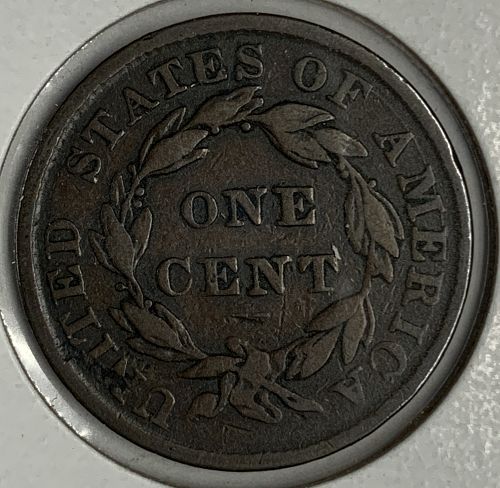 1845 Large Cent VF, S-8, Small-Stars (9335)