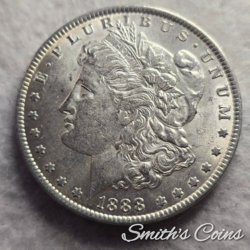 1888 ~ Morgan Dollar ~ AU 55