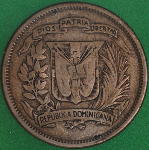 1942 Dominican Republic 25 Centavos VF