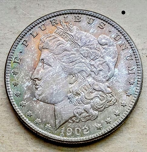 1902 O Morgan Silver Dollar • .900 Silver • Nice Marble-Like Toning • AU  *md022