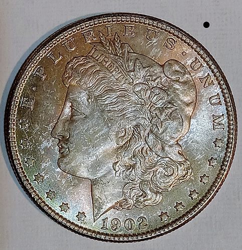 1902 O Morgan Silver Dollar • .900 Silver • Nice Marble-Like Toning • AU  *md022