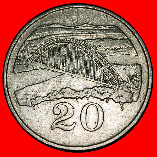 Ⰶ GREAT BRITAIN (1980-1997): ZIMBABWE ★ 20 CENTS 1983 BRIDGE!