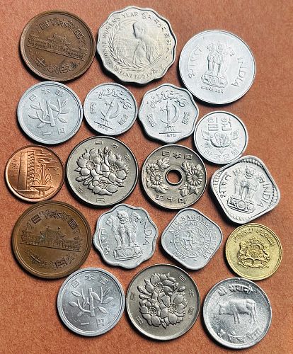 Grab bag of Asian coins