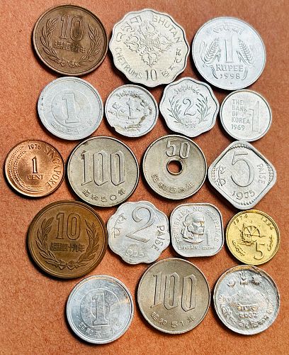 Grab bag of Asian coins