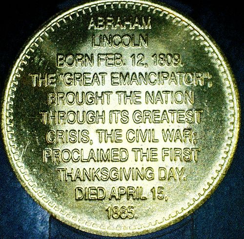 1992 SHELL PRESIDENTIAL COLLECTOR COIN - Abraham Lincoln