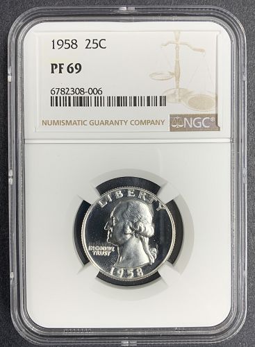1958 Washington Quarter, PF 69 NGC. (9494)