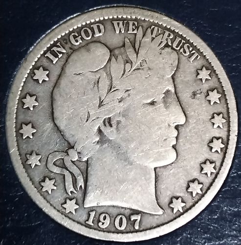 1907 S Barber Half Dollar, VG++, Nice, Problem Free Coin!