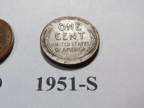 1951-P 1951-D 1951-S LINCOLN WHEAT CENTS (LOT OF 3 CENTS) LOT J078