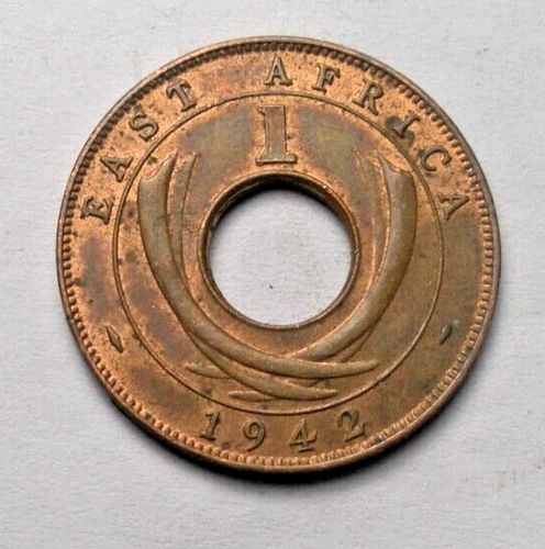 1942 East Africa 1 Cent Penny better condition coin  KM-29