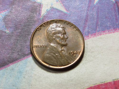 1947-D LINCOLN WHEAT CENT -  HIGHER GRADE - LOT J064