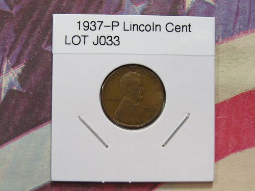 1937-P LINCOLN WHEAT CENT (BETTER GRADE)  LOT J033