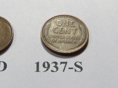 1937-P 1937-D 1937-S LINCOLN WHEAT CENTS  (LOT OF 3 Coins) LOT J036