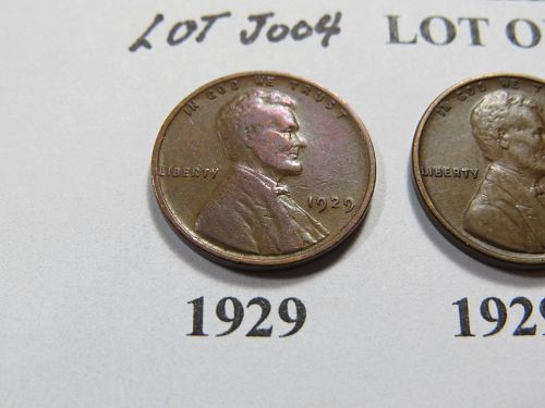 1929-P 1929-D 1929-S LINCOLN WHEAT CENTS  (LOT OF 3 Coins) LOT J004