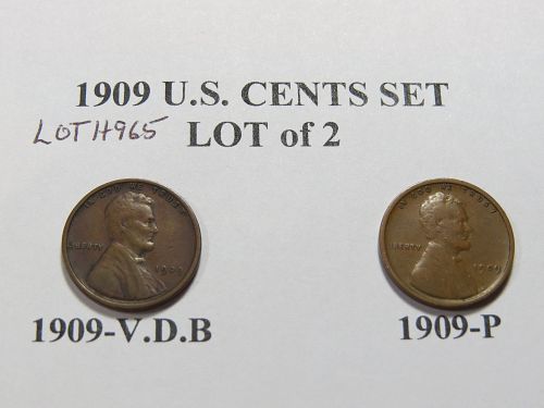 1909-P + 1909-VDB LOT of 2 LINCOLN CENTS FROM THE FIRST YEAR~ LOT H965