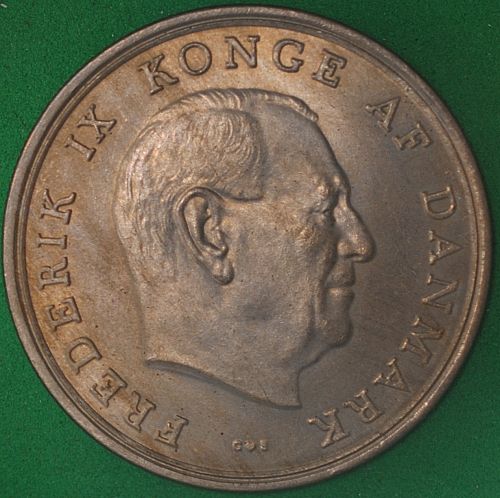 1968 Denmark 5 Kroner AU+